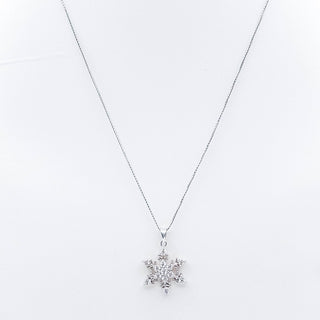 KATARINA Sterling Silver Diamond Snowflake Pendant
