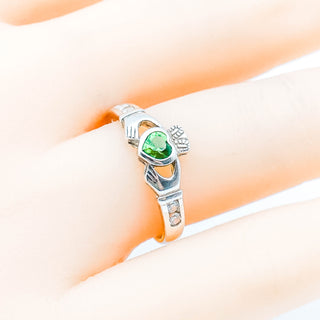 Sterling Silver Claddagh CZ Ring Size 7