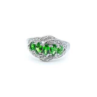 Sterling Silver Chrome Diopside Ring Size 7