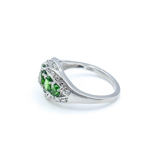 Sterling Silver Chrome Diopside Ring Size 7
