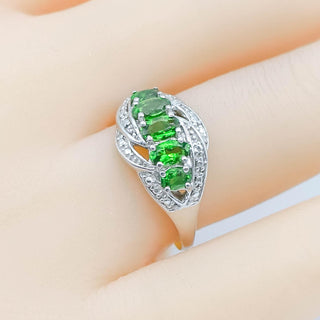 Sterling Silver Chrome Diopside Ring Size 7