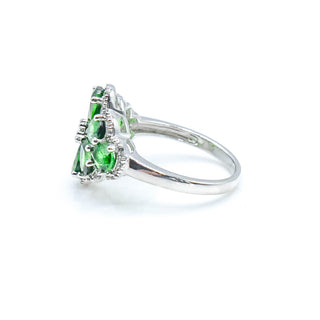 Chrome Diopside And Diamond Sterling Silver Ring Size 7