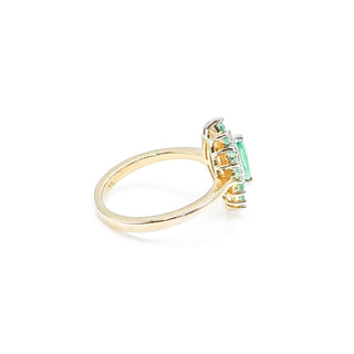 D'Joy Gold Plated Sterling Silver Emerald And Zircon Ring Size 5