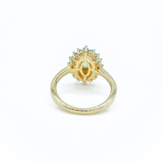 D'Joy Gold Plated Sterling Silver Emerald And Zircon Ring Size 5