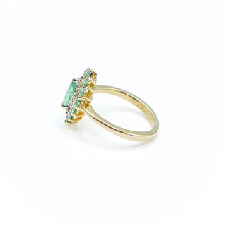 D'Joy Gold Plated Sterling Silver Emerald And Zircon Ring Size 5