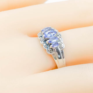 Sterling Silver Lavender Cubic Zirconia Ring Size 8