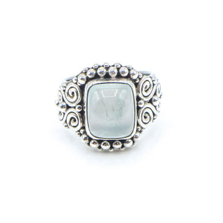 Sajen Sterling Silver Moonstone Ring Size 8 Made in Bali