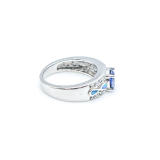 Sterling Silver Infinity Opal Ring With Cubic Zirconia Size 7
