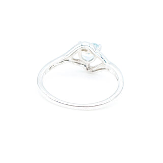 Sterling Silver Heart Shaped Topaz Ring Size 9
