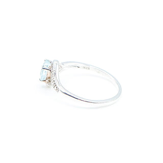 Sterling Silver Heart Shaped Topaz Ring Size 9
