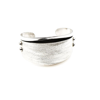 Vintage Signed Emmons Silver Tone Demi-Parure Cuff Bangle Bracelet and Ring