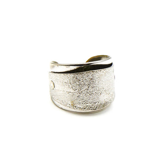 Vintage Signed Emmons Silver Tone Demi-Parure Cuff Bangle Bracelet and Ring