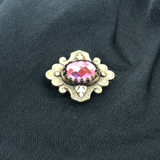Vintage SADIE GREEN Designer Faceted Amethyst Glass Brooch