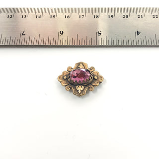 Vintage SADIE GREEN Designer Faceted Amethyst Glass Brooch