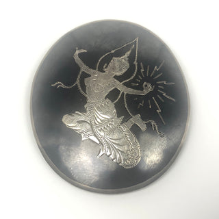 Vintage SIAM Sterling Silver Manimekhala Goddess of Lightning Brooch Pin