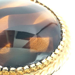 Vintage Kramer Translucent Brown Tones Resin Gold Tone Brooch