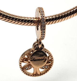 PANDORA Rose™ Family Tree Dangle 14K Rose Gold Plated Charm With Clear Cubic Zirconia