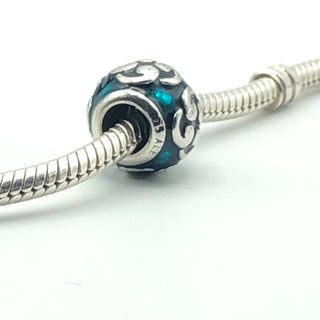 PANDORA Blue Zen 925 ALE Sterling Silver Charm With Blue Enamel Bead 790491EN08 - Retired