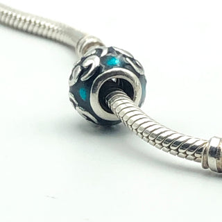 PANDORA Blue Zen 925 ALE Sterling Silver Charm With Blue Enamel Bead 790491EN08 - Retired