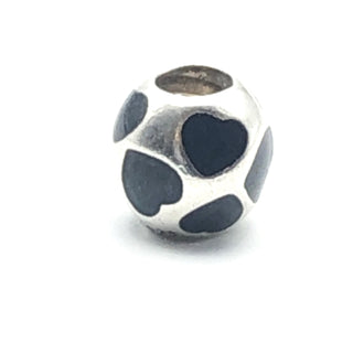 PANDORA Love You Black Enamel Charm 925 ALE Sterling Silver Bead 790543EN22 - Retired