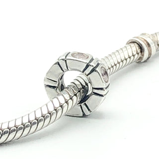 PANDORA Trinity Pink CZ Spacer 925 ALE Sterling Silver Charm