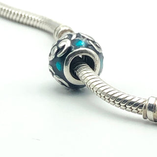 PANDORA Blue Zen 925 ALE Sterling Silver Charm With Blue Enamel Bead 790491EN08 - Retired