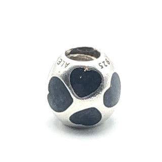 PANDORA Love You Black Enamel Charm 925 ALE Sterling Silver Bead 790543EN22 - Retired