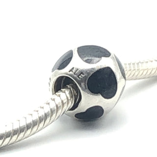 PANDORA Love You Black Enamel Charm 925 ALE Sterling Silver Bead 790543EN22 - Retired