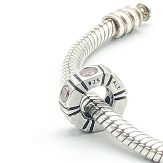 PANDORA Trinity Pink CZ Spacer 925 ALE Sterling Silver Charm
