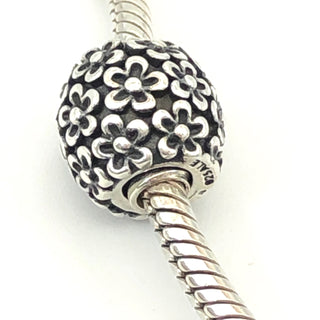 PANDORA Perfect Posies 925 ALE Sterling Silver Charm Flower Bead 790566 - Retired