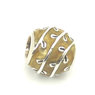 PANDORA Beige Vines 925 ALE Sterling Silver Charm  With Beige Enamel Bead 790525EN19 - Retired