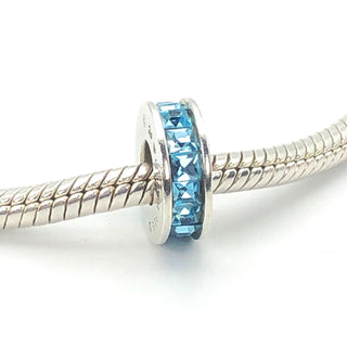 CHAMILIA Spark Sterling Silver Charm Bead With Blue SWAROVSKI Crystal