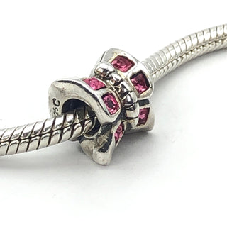 CHAMILIA Sterling Silver Butterfly Charm Bead With Pink SWAROVSKI Crystal