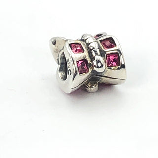 CHAMILIA Sterling Silver Butterfly Charm Bead With Pink SWAROVSKI Crystal