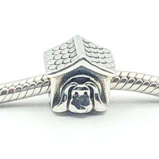 PANDORA Doghouse S925 ALE Sterling Silver Charm Animal Bead With Red Enamel Heart 790592EN27 - Retired