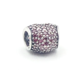 PANDORA Pave Heart S925 ALE Sterling Silver Charm Bead With Red Zirconia 791052CZR - Retired