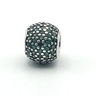 PANDORA Emerald Green Pavé Lights S925 ALE Sterling Silver Charm Bead With Emerald Green Zirconia 791051CZN - Retired