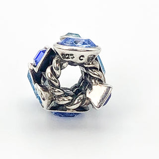 CHAMILIA Marquise Blue Swarovski Crystal 925 Sterling Silver Charm Bead