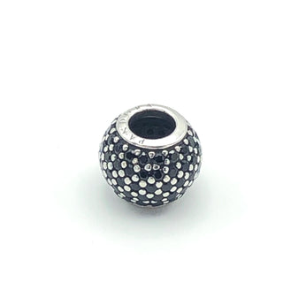PANDORA Pave Lights S925 ALE Sterling Silver Charm Bead With Black Nano Crystal 791051NCK - Retired