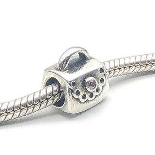 PANDORA Purse W/Pink Cubic Zirconia Sterling Silver Charm Bead #790309-PCZ - Retired