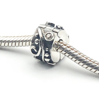 PANDORA Tendril Champagne 925 ALE Sterling Silver Clip Charm With Champagne Cubic Zirconia 790380CCZ - Retired