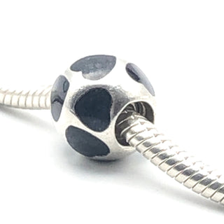 PANDORA Love You Black Enamel Charm 925 ALE Sterling Silver Bead 790543EN22 - Retired