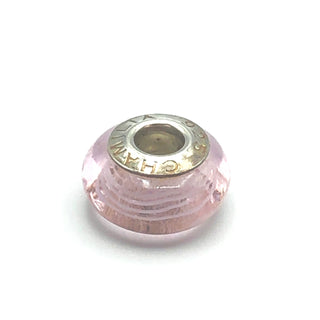 CHAMILIA Light Pink Swirl Sterling Silver Murano Glass Charm Bead O-11