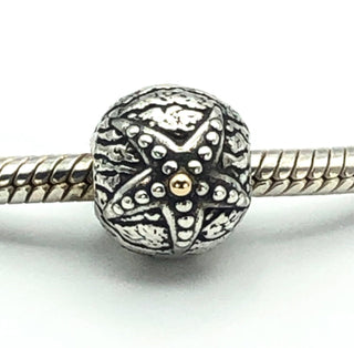PANDORA Starfish Clip Sterling Silver with 14K Gold