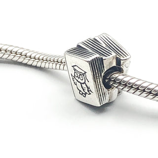 PANDORA Study Books With Owl Sterling Silver Charm Bead #790536
