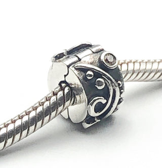 PANDORA Tendril Champagne 925 ALE Sterling Silver Clip Charm With Champagne Cubic Zirconia 790380CCZ - Retired