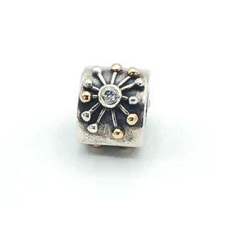 PANDORA Star Sterling Silver Charm With 14K Gold And Clear Zirconia