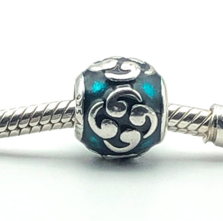 PANDORA Blue Zen 925 ALE Sterling Silver Charm With Blue Enamel Bead 790491EN08 - Retired