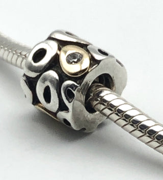 PANDORA Oh My! Sterling Silver Charm With 14K Gold And Clear Zirconia
