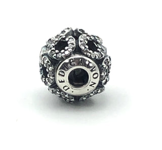 Pandora ESSENCE Dedication Sterling Silver Charm Infinity Bead With Clear Zirconia